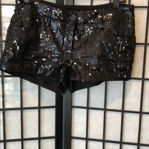 Black sequin shorts